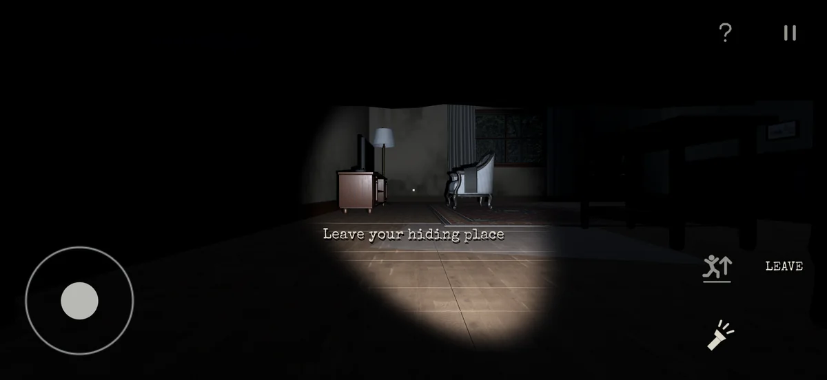 The view from a hiding place beneath a bed in ALONE